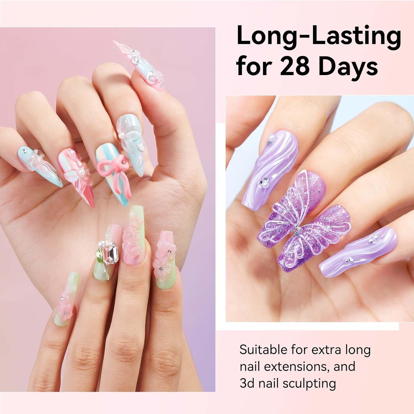 18g Solid Builder Gel for Nails 15g 3D Nail Sculpting Gel for Nail Art, Clear Non-Stick Hand For Modeling, Sculpture, Nails Extension UV/Led Manicure DIY At Hom