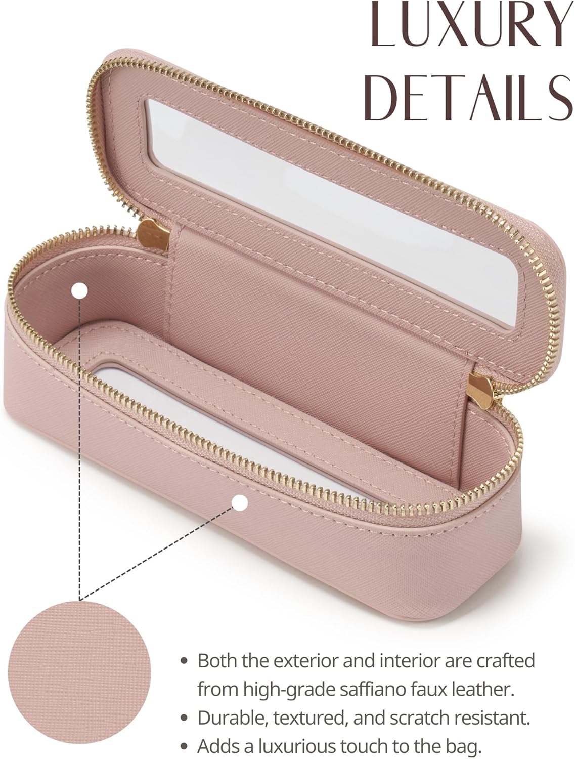 Popvibe Clear Makeup Bag Travel Cosmetic Case Transparent Toiletry Bag with Zipper, Portable Make Up Organizer Traveling Compact Car Bag for Essentials