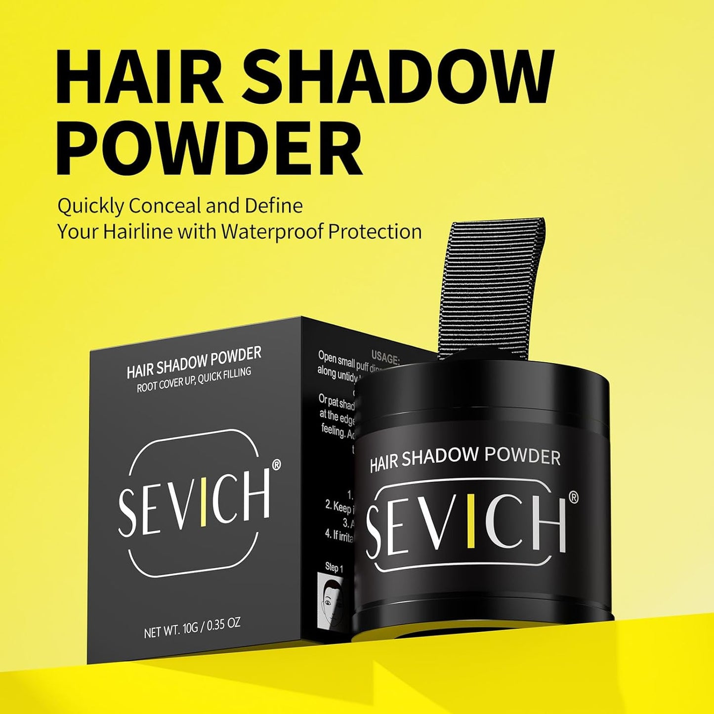 Sevich Hairline Powder 10g Large Capacity,Instantly Conceals Hair Loss,Root Touch up Powder,Hair Shadow Toppers for Women & Men Thinning Gray Hair,48H Makeup Lasting,1 Box = 2.5 Boxes,Light Brown