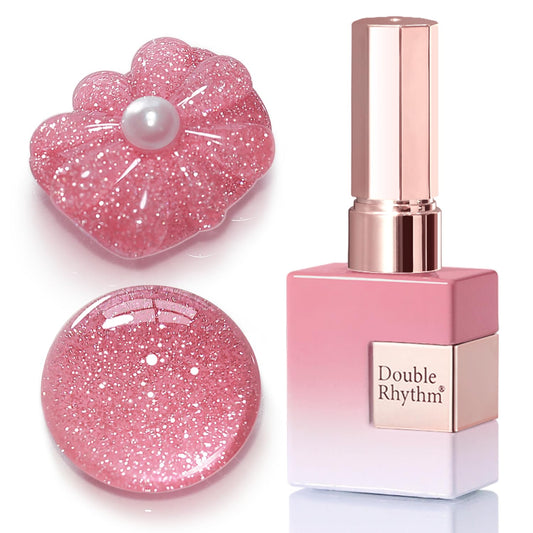 Double Rhythm 0.5Oz Glitter Gel Polish Shimmer Reflective Color for Nail Art Salon DIY Soak Off 15ml Nail Lamp Gel Polish at Home (Light Pink-B1173) | alldaygood beauty
