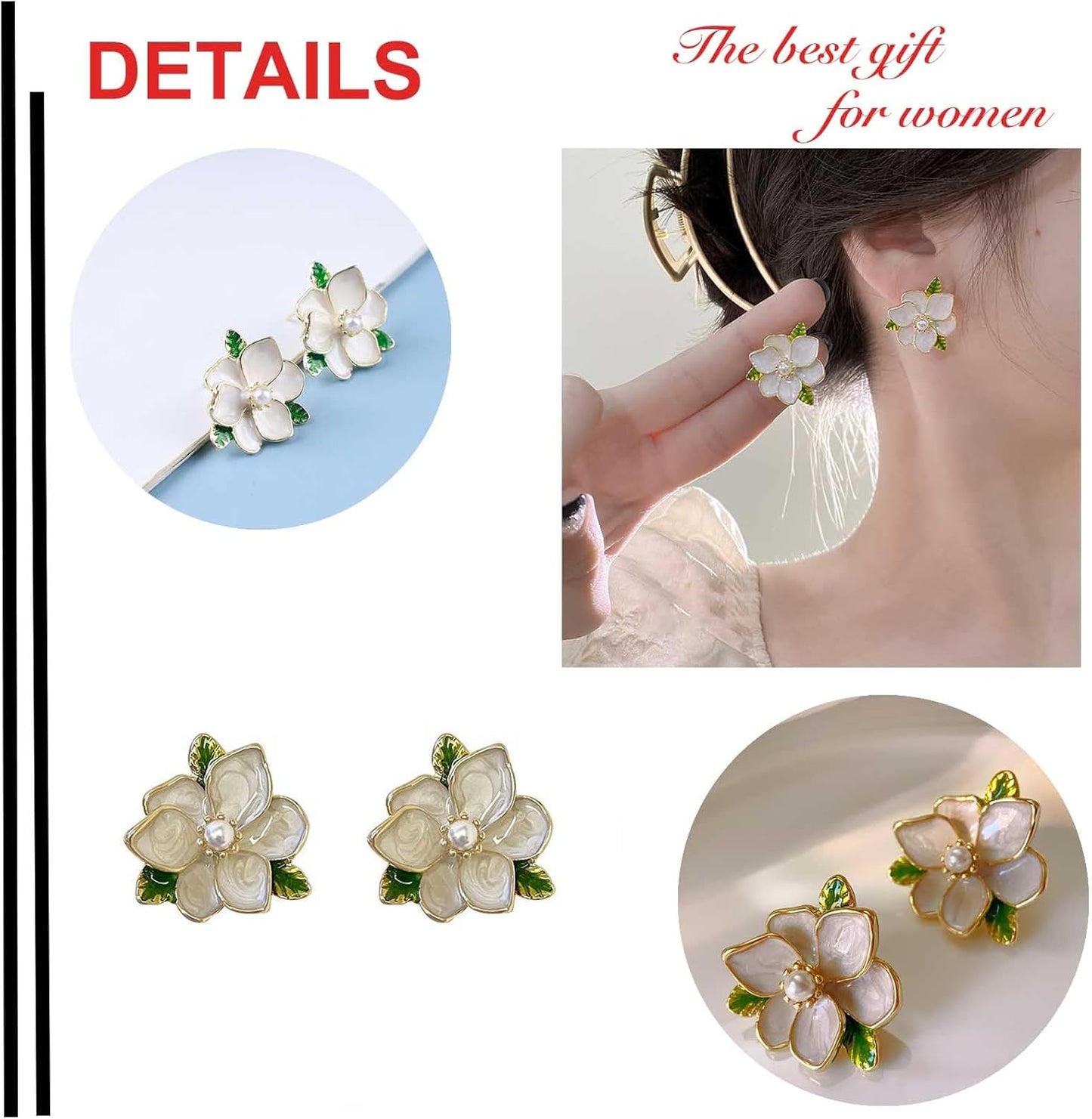 Unique Blue Flower Earrings Studs Vintage Floral Petal Earrings Statement French Blue Iris Flower Earrings Studs Bridal Wedding Prom Earrings Jewelry for Women