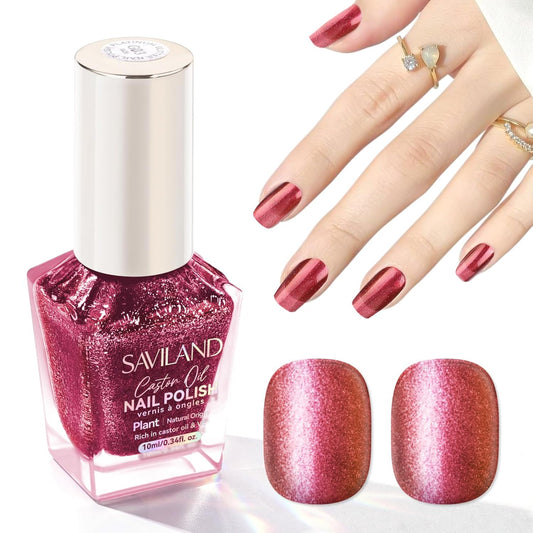 SAVILAND Color Artistry Chameleon Nail Polish - 7 Days Shimmer Dark Purple to Gold Color Shift Fast Dry Fingernail Polish, Metallic Sparkly Shiny Nail Lacquer Nail Art Salon Home | alldaygood beauty