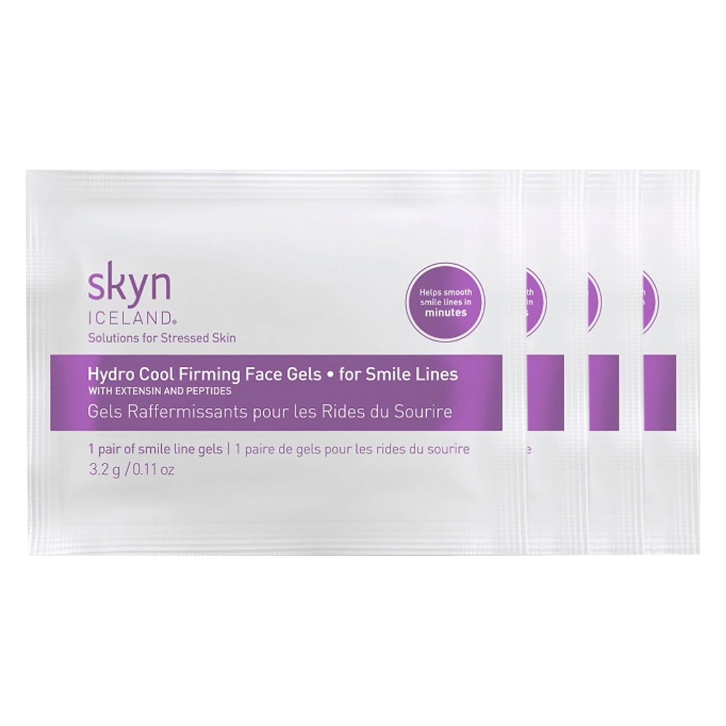 Skyn ICELAND Hydro Cool Firming Smile Line Patches, 10 Minute Smoothing Treatment with Peptides and Hyaluronic Acid, All Skin Types, 4 Pairs