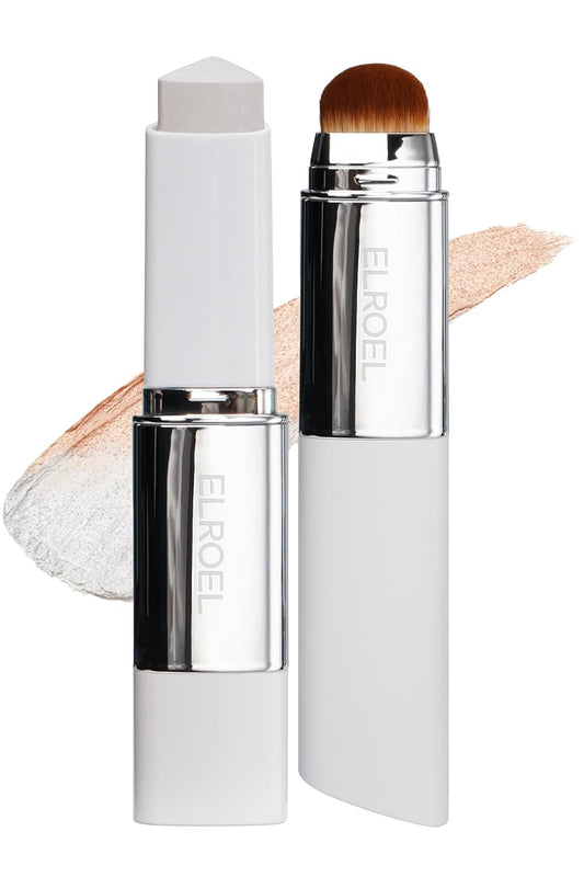 Blanc Cover Cream Stick V White - Korean Color-Changing Foundation Stick with Volufiline - Medium to Full Coverage Dewy Finish Base Makeup - Dual-Ended with Detachable Brush (200 Fair) | alldaygood beauty