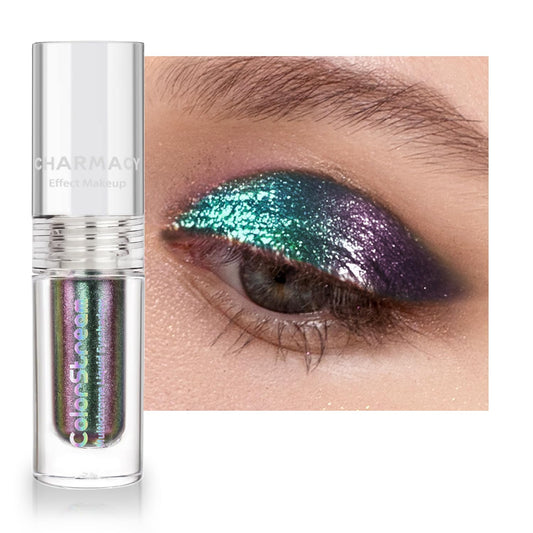 CHARMACY Liquid Duochrome Eyeshadow, Multi-Dimensional Eye Looks, Long Lasting Glitter Eye Shadow Sets Metallic Pigments, Quick Drying, Sparkling Shiny Eye Makeup for Beginners, 1.6g (#20) | alldaygood beauty
