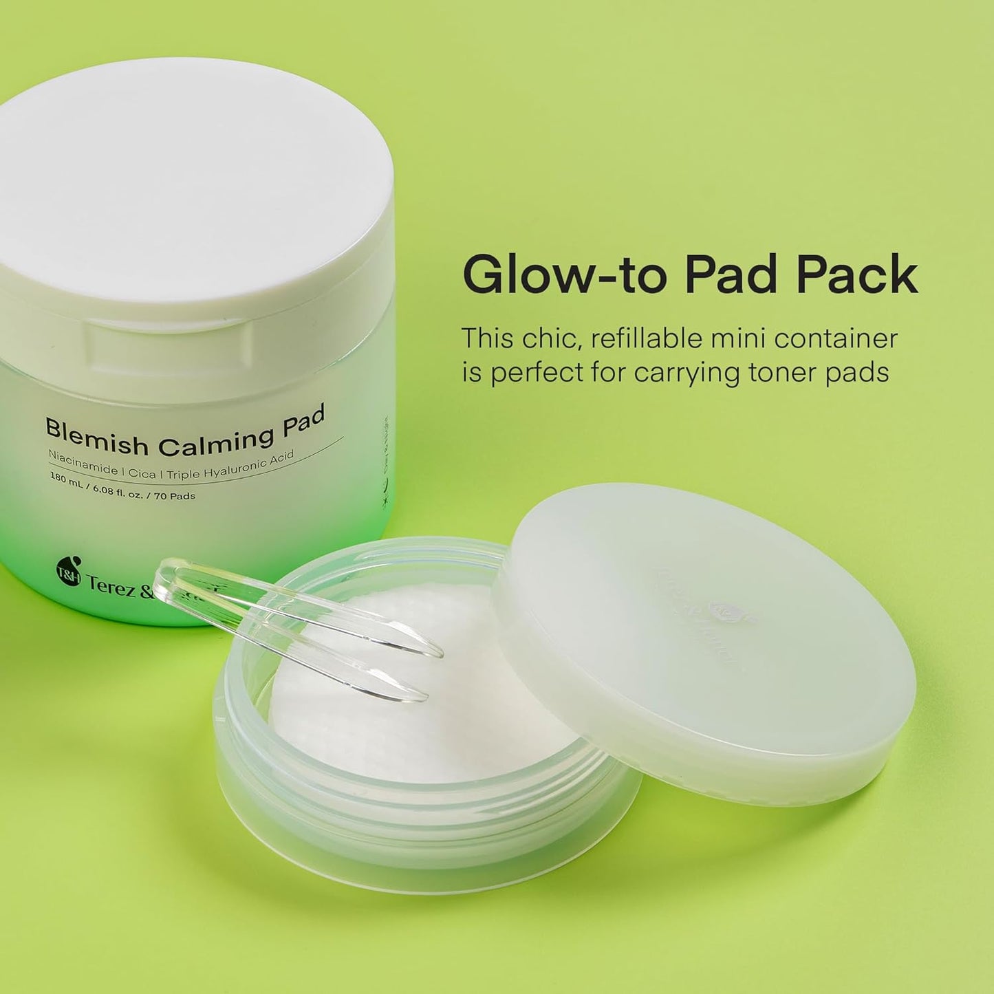 Small Travel Containers for Skincare: 2 Jars Korean Mini Containers with Lids for Toner Pads & Under Eye Patches DIY - Travel-Friendly, Reusable, Leak Proof Skincare Storage, Made in Korea