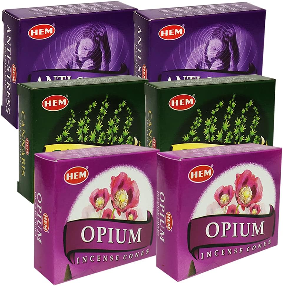 Opium Cannabis Anti Incense Cones & Holder Bundle Variety Pack from Hem Trumiri Insense Insence