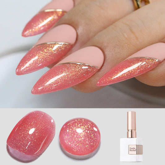 Double Rhythm 15ML Glitter Gel Polish Shimmer Reflective Holographic Color Magnetic for Nail Art Salon DIY at Home (B1142) | alldaygood beauty