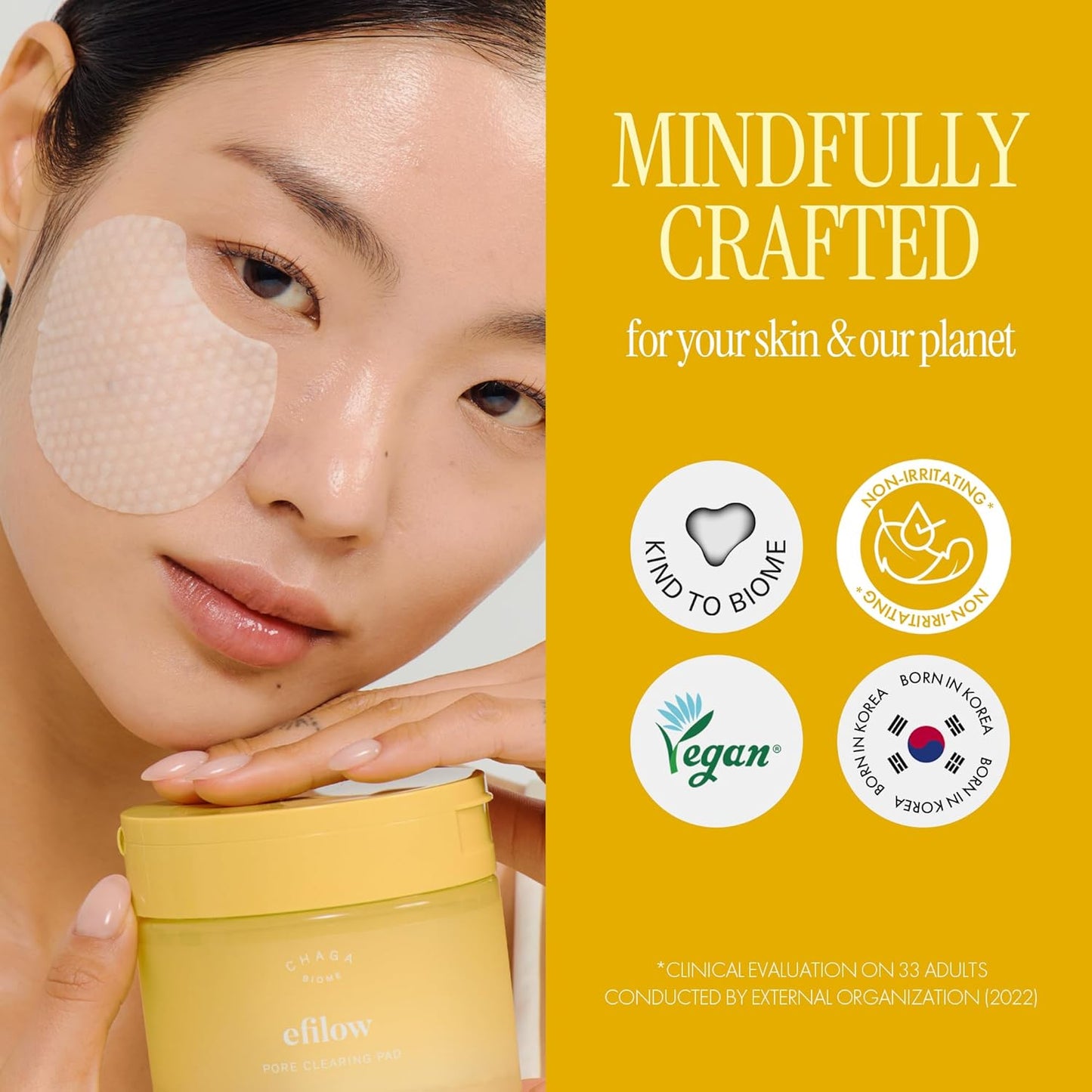 Chaga Mushroom Biome Pore Clearing Pad 70 Sheets | Pore-Smoothing Facial Cleansing Pads