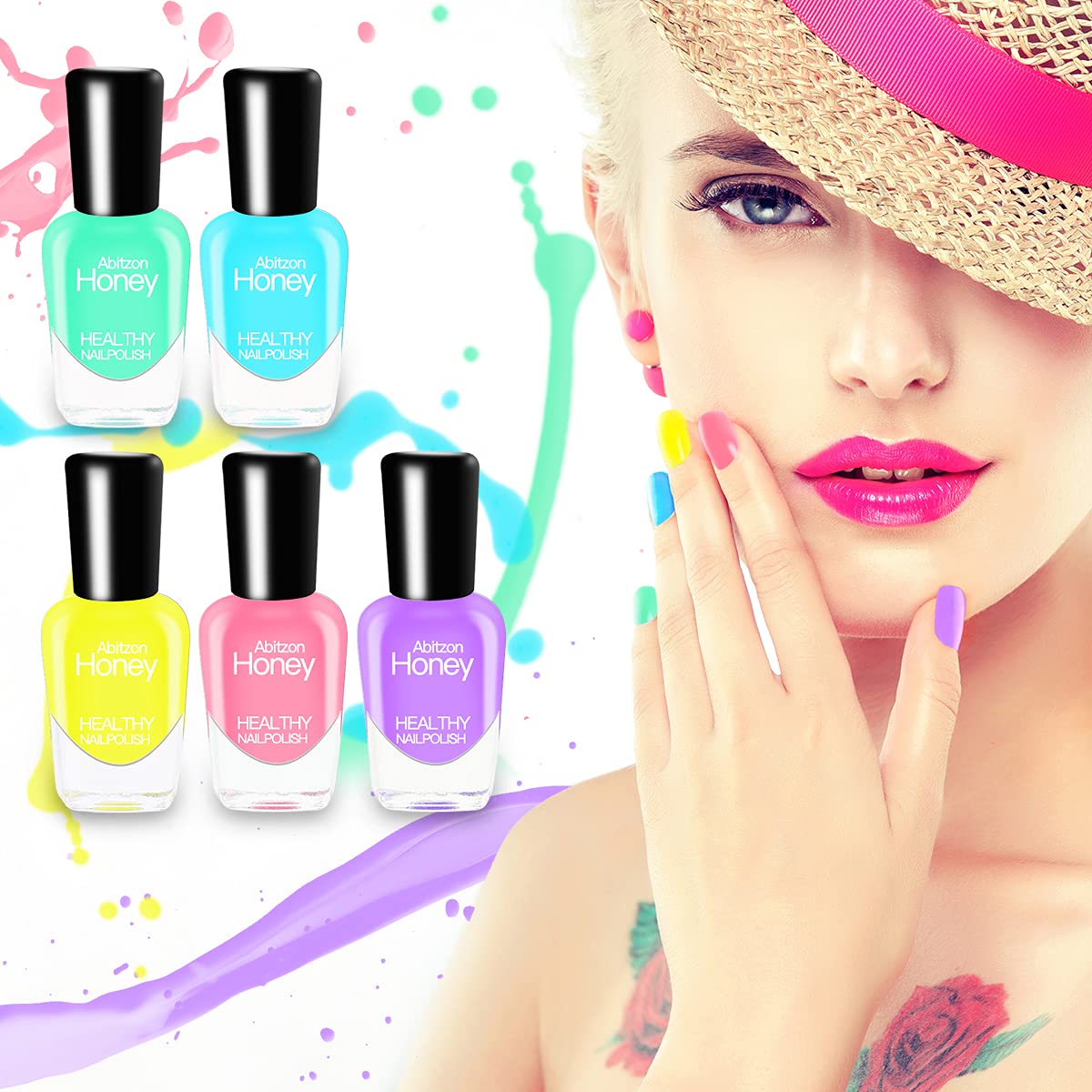 NEW Nail Polish Set (10 Bottles) - Non-Toxic Eco-Friendly Easy Peel Off & Quick Dry Water Based Nail Polish