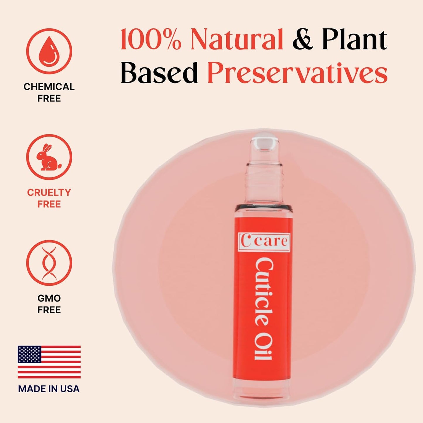 C CARE Pomegranate and Fig Roll-On Cuticle Oil | Natural Revitalizing Hydrating Nail Oil | Repaires Cuticles Overnight | Remedy For Damaged Skin And Thin Nails | Paraben Cruelty Free Formula | 10ml