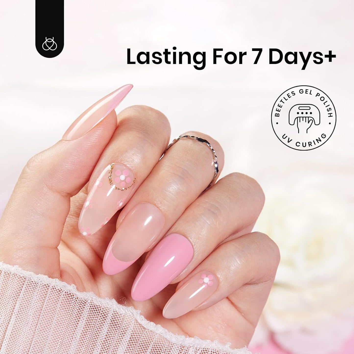 Beetles Peel‑Off Gel Base Coat 15 ml – Easy Removal Base Gel Nail Polish UV/LED Soak‑Off, Damage‑Free Low‑Odor 7‑10 Day Long‑Lasting, Beginner & Salon Friendly