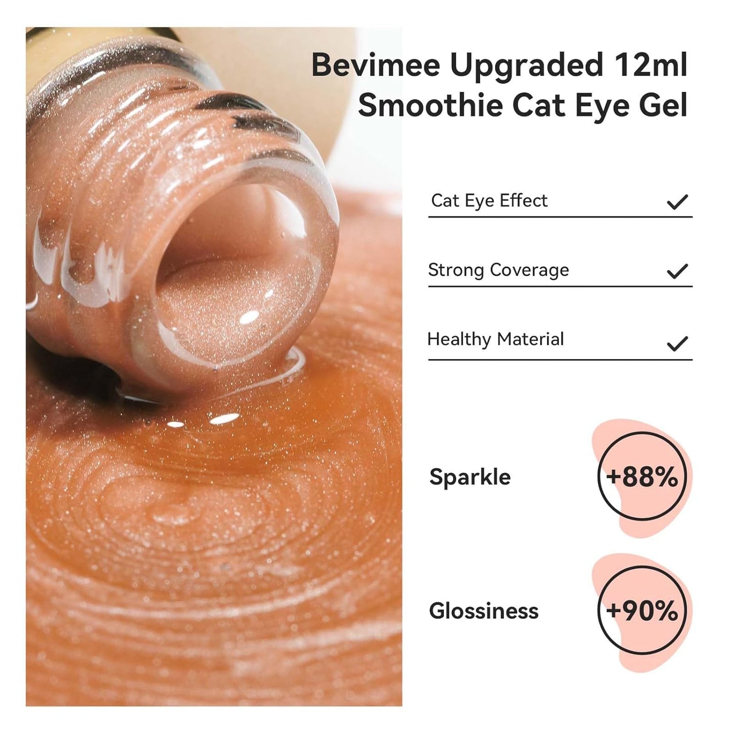 Cat Eye Gel Nail Polish, Moonlight Cateye Gel Polish 12ML Magnetic Nail Polish Holographic Glitter Mirror Glass Ceramics Smoothie UV Gels for Nail Art Manicure DIY at Home 1PC