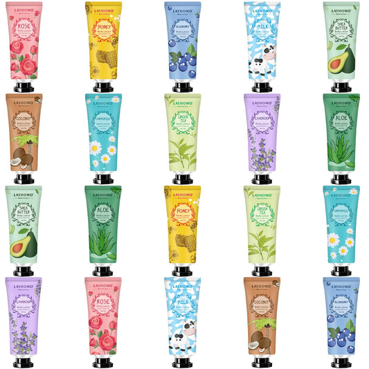 20 Pack Mini Body Lotion Gift Bulk for Dry Skin,Travel Size Small Body Cream With Shea Butter Natural Fragrance Moisturizing Body Lotion for Women Men,Stocking Stuffers Christmas Thank You Gift | alldaygood beauty
