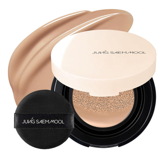 JUNG SAEM MOOL Essential Skin Nuder Cushion Mini 25N Bronze 0.17 Fl Oz, Natural Radiant Finish Cushion Foundation with Buildable Coverage, Lightweight Texture, Korean Foundation Makeup | alldaygood beauty