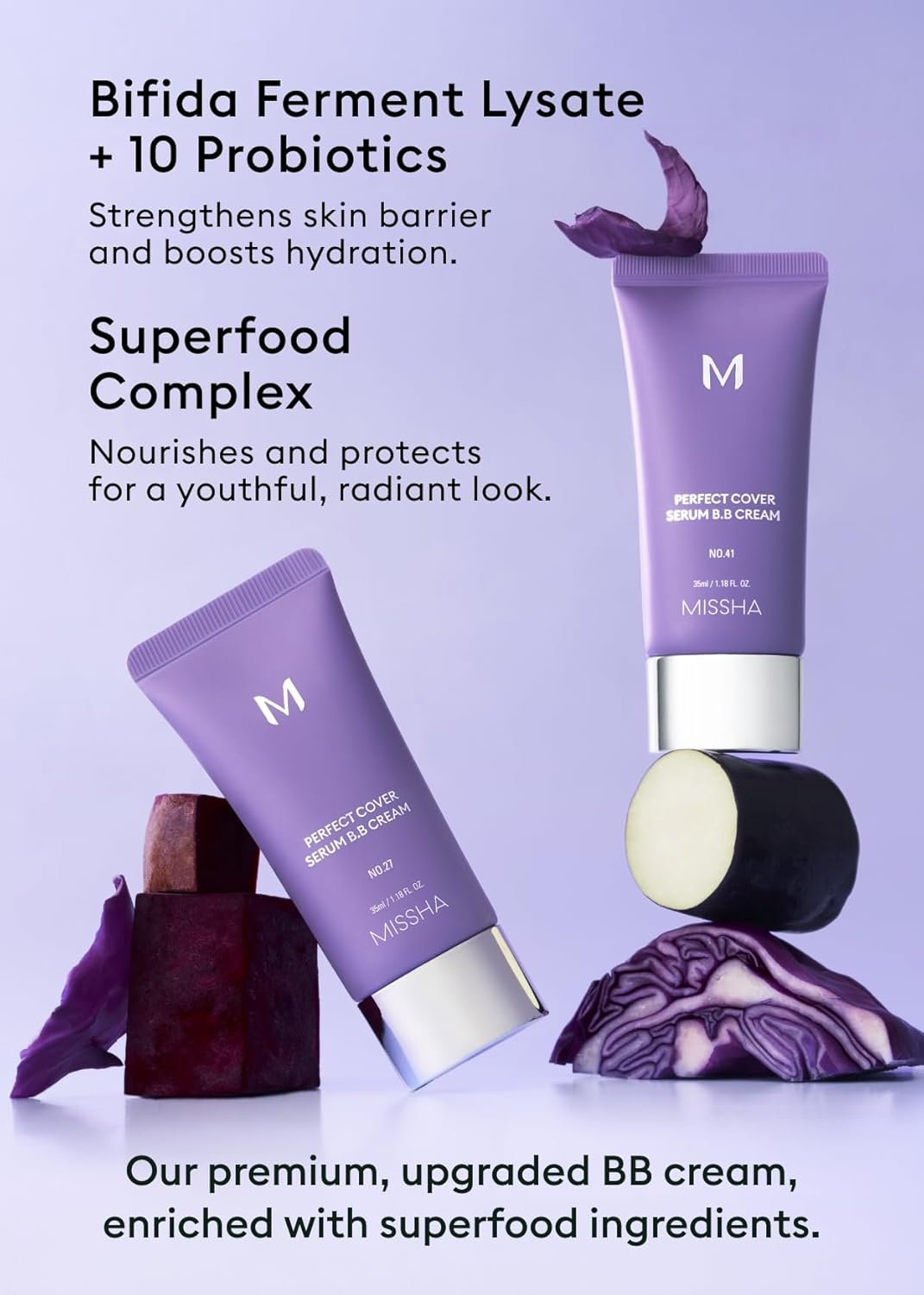 MISSHA M PERFECT COVER SERUM BB CREAM No.25 Warm Beige - Medium with Warm Undertone, BB Cream by Cardi B Pick, Skin Tint, Tinted Moisturizer, Skin Care Foundation Makeup, Korean Makeup,1.18 Fl oz