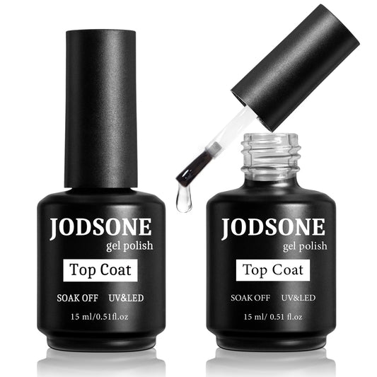 JODSONE 2 Bottles 15ml of Top Coat Gel Polish No Wipe Help Bright Manicure Need Lamp Cured | alldaygood beauty
