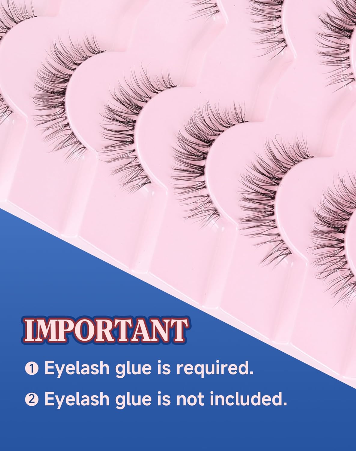 Lashes Natural CLear Band Wispy False Eyelashes Natural Look Flared Strip Eyelash False Eye Lash Soft 7 Pairs Everyday SF-04