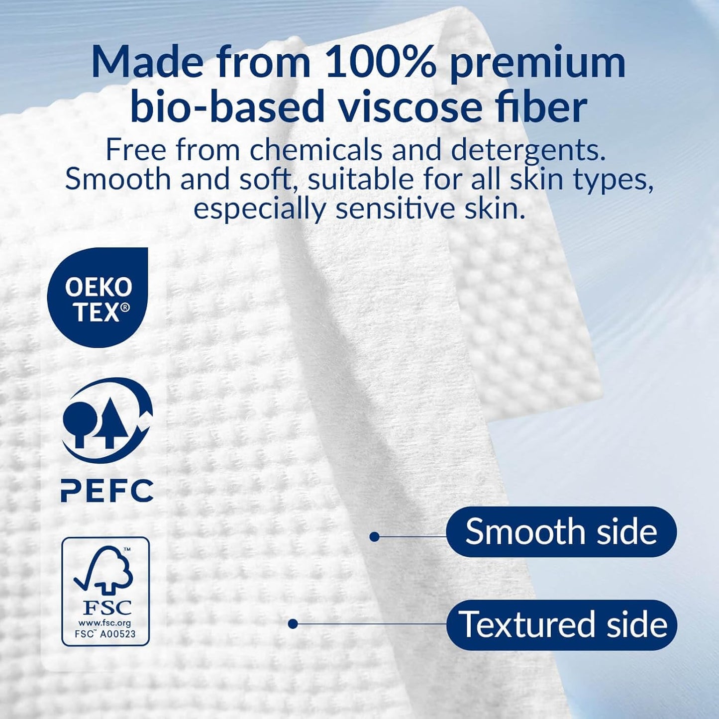 XL Disposable Face Towels, 100% Biodegradable, Non-Toxic, Unscented Thick Face Towelettes for Sensitive Skin Face Washing, Ultra Soft Makeup Remover Dry Wipes, 180 Count (3 Pack)