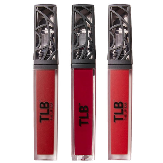 The Lip Bar - Nonstop Liquid Matte Lipstick 3-Pack, Bawse Lady (Blue Red), Rich Auntie (Deep Berry), + Hot Mama (Deep Rich Brown) - High Pigment - One Swipe - Long Lasting - Jojoba Oil - .24 fl oz