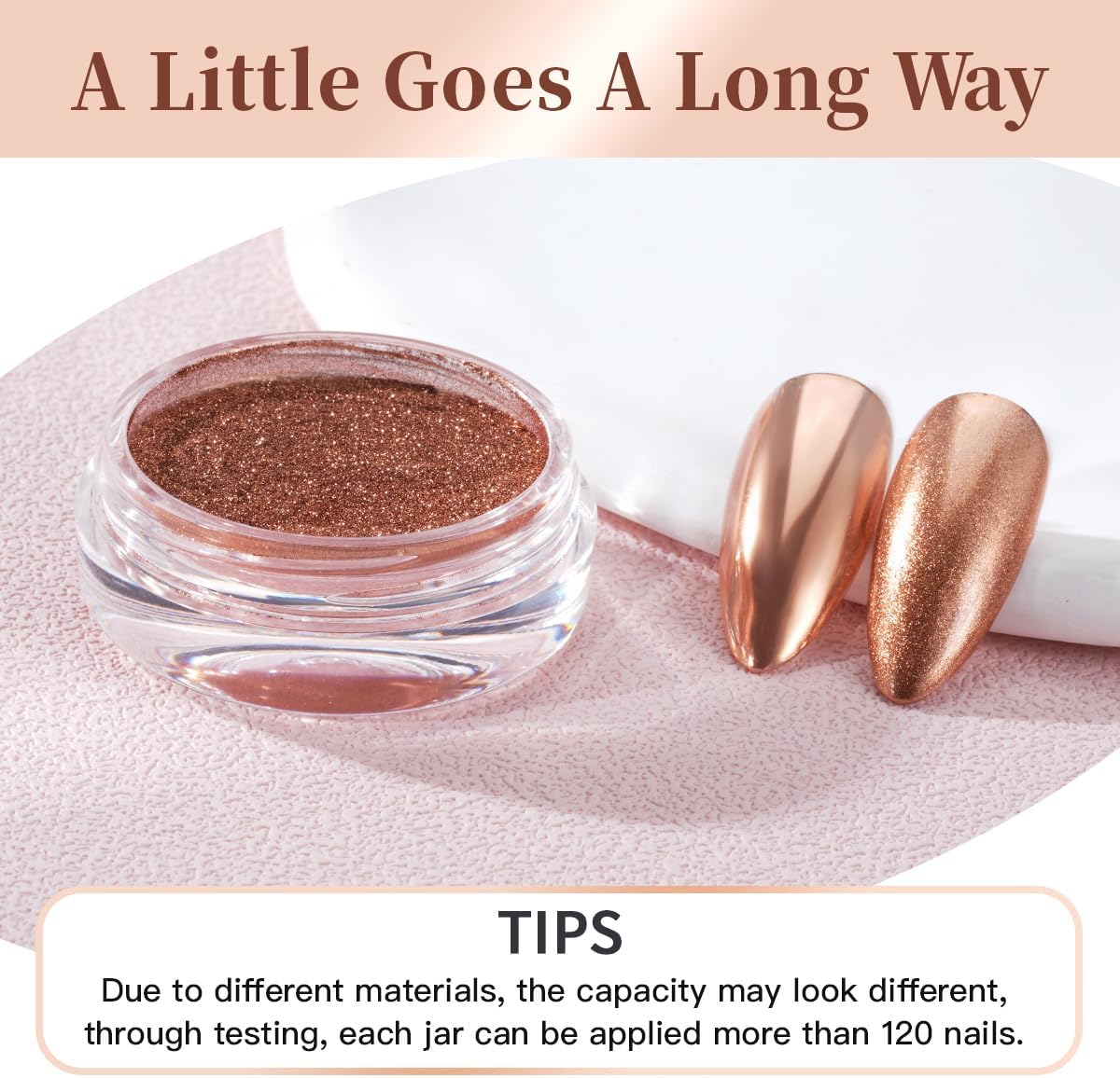 Pretty Diva Chrome Nail Powder - Bronze/Copper Mirror Effect Nail Chrome Powders, Highlight Metallic Chrome Powder for Nail Art Pigment Chrome Powder for Nails (bronze, 1g)