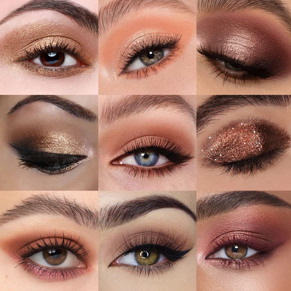 16 Girds Colorful Matte Shimmer Eyeshadow Palette for Eye Makeup,High Pigmented Eye Shadow Primers Powder Palet de sombras de ojos-Glitter Nude#