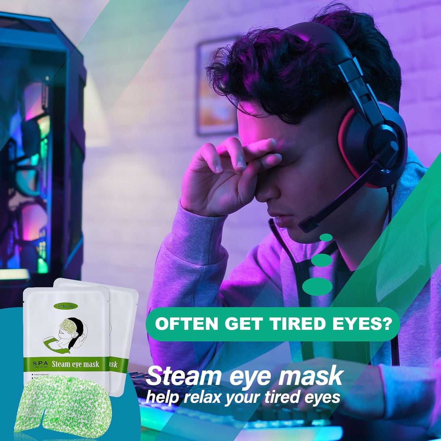 16 Packs Steam Eye Mask,Warm Eye Compress for Dry Eyes Sleep Mask,Hot Auto Heated Eye Masks Relaxing Gifts for Women Moist Heat for Eyes Soothing Eye Fatigue,Disposable Eye Mask for Travel Essentials