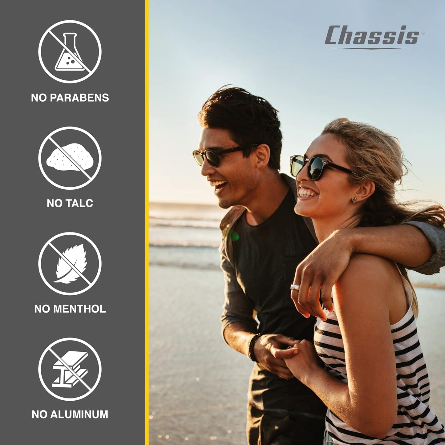 Chassis Gift Set with Flushable Foam, Premium Body Powder, and Shower Primer, Body Powder, Body Wash, and Flushable Wipe Alternative