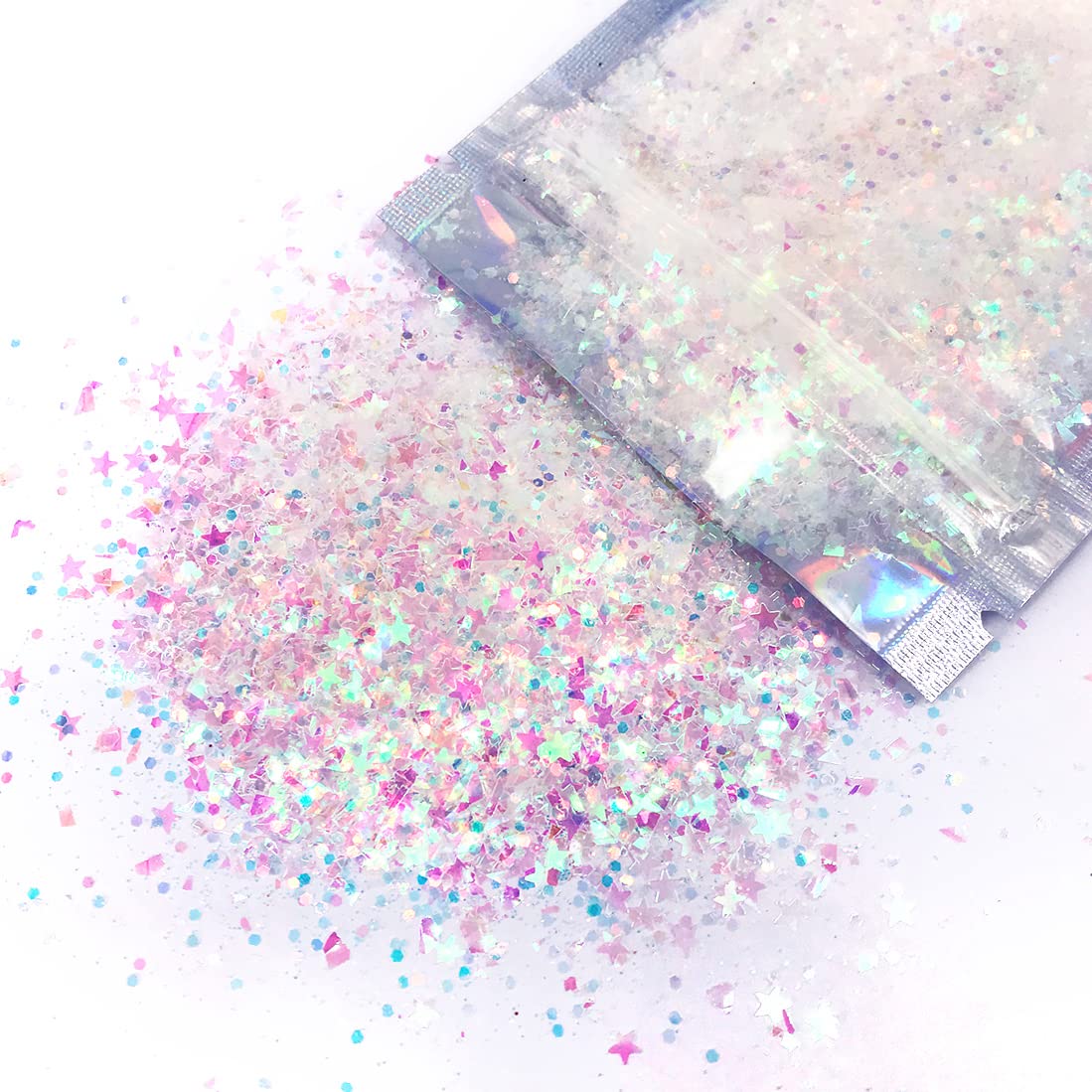 Iridescent Body Glitter - 15g Chunky Holographic Face, Hair, and Eye Glitter - Rave and Festival Accessories - Cosmetic Makeup Loose Set