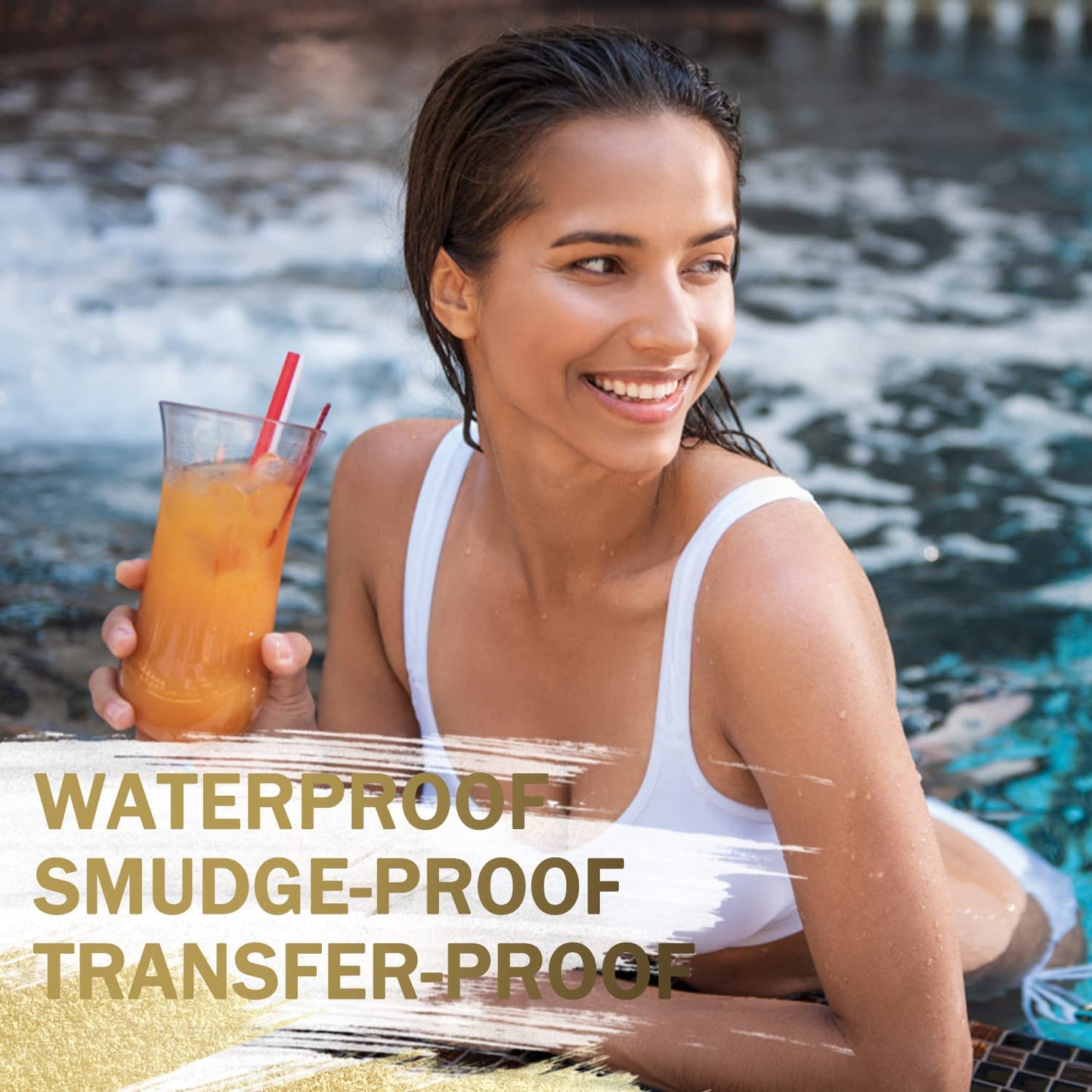 LAVONE Eyebrow Stamp Stencil Kit, Brow Stamp Trio Kit with Waterproof Eyebrow Pencil, Eyebrow Pomade, 20 Eyebrow Stencils, Dual-ended Eyebrow Brush and Sponge Applicator - Dark Blonde