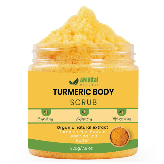 Turmeric Body Scrub - Handmade Natural Scrub For Body, Face, Hand, and Foot - Natural Skincare Body Scrub For Women - Suitable for All Skin Types (7.8oz) | alldaygood beauty