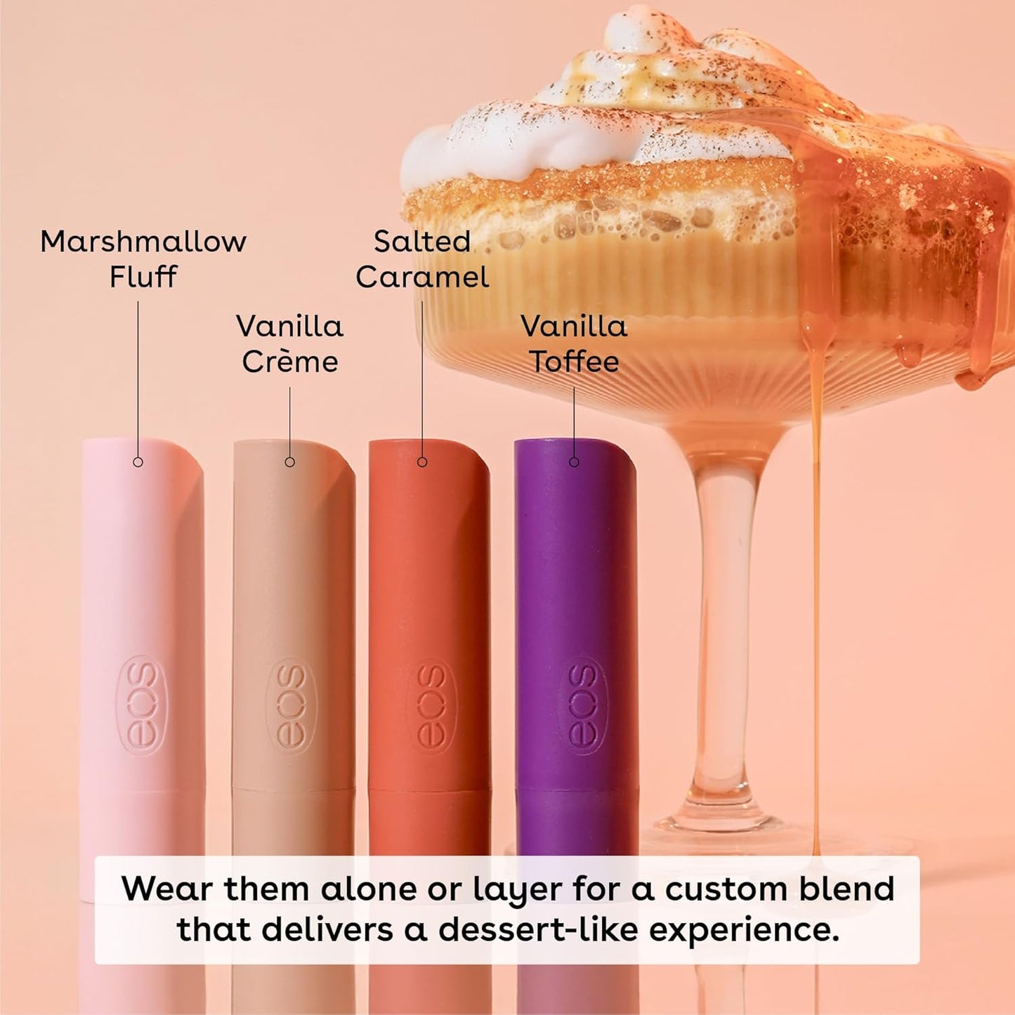 eos Flavor Lab Secret Menu Lip Balm Gift Set - 'Nilla Milkshake, Limited-Edition, Moisturizing, Hydrating, Dry Lips, Variety Pack, 0.14 oz, 4-Pack