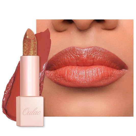 Oulac Infinity Moisture Shine Lipstick - High Shine Shimmery Finish, Super Creamy Texture, Medium to High Coverage - Gluten Free, PG09 Fussy
