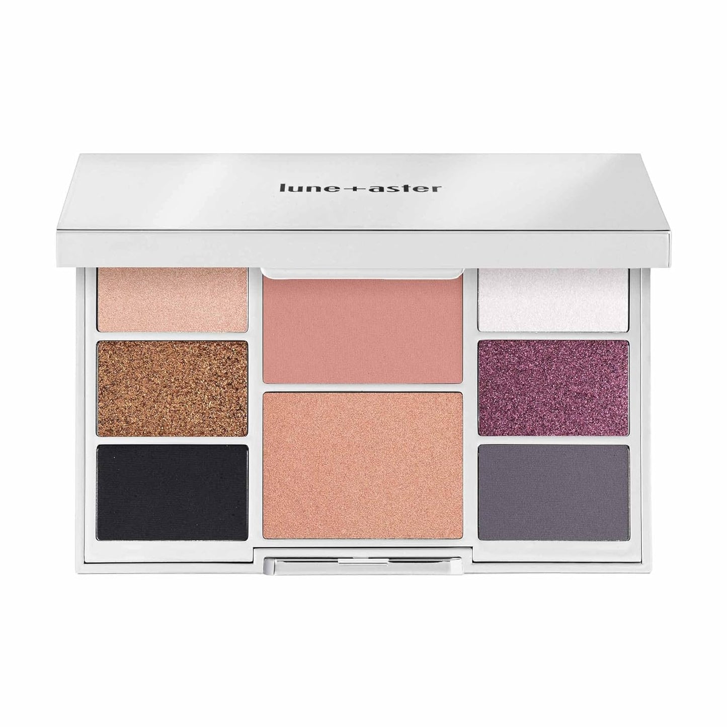 Lune+Aster Double Booked Face & Eye Palette - This online exclusive palette features a mauve blush, bronze highlighter and six show-stopping velvety eyeshadows to create an elevated look for any special occasion.