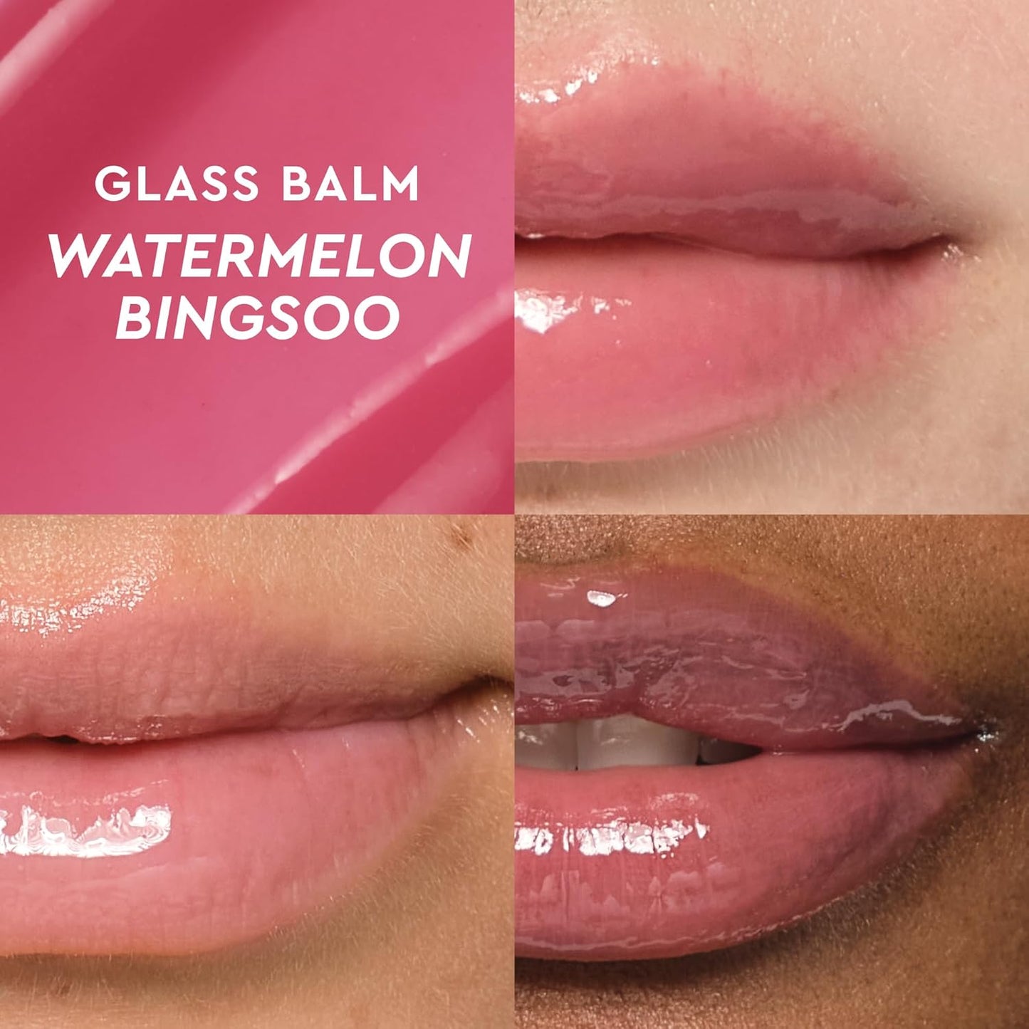 Glow Recipe Glass Balm Lip Treatment - 12Hr Hydrating Lip Balm & Moisturizer with Hyaluronic Acid to Smooth, Plump & Protect from Dryness - Sheer Soft Pink Tint, Watermelon Bingsoo (15 ml)