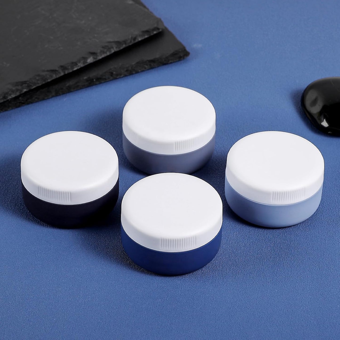 Travel Containers for Toiletries, Silicone Cream Jars BPA-Free, Leak-proof 1.35oz Travel Size Containers, Portable Size Silicone Jars with Lid for Cosmetic Face Hand Body Cream (4 Pack)