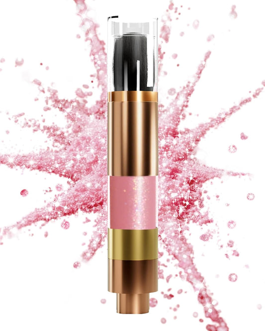 Highlighter Powder with Brush | 3D Contouring & Radiant Glow for Face, Body & Hair | Pearlescent Shimmer, Long-Lasting & Buildable Coverage | Women's Makeup for Daily & Special Occasions | alldaygood beauty