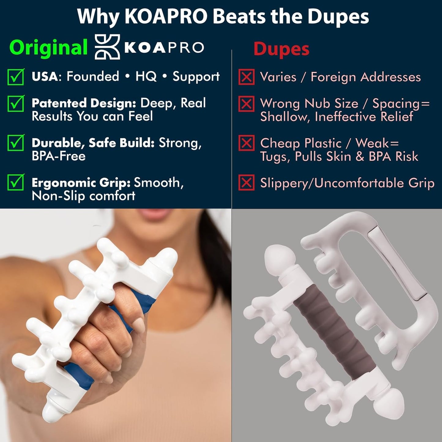 KOAPRO Facia Blaster Tool for Cellulite - Full Body Back and Neck Massager for Pain Relief, Deep Tissue Muscle Massage for Legs, Trigger Points, Myofascial and Fascia Release Tool Alleviates Tension