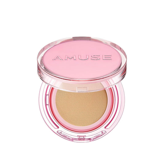Amuse SEOUL DEW POWER VEGAN CUSHION FOUNDATION | Dewy, glow, long-lasting, double coverage, clean beauty, lightweight, natural look, foundation for sensitive skin, hydrating cushion (03 HONEY) | alldaygood beauty