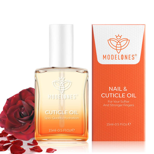 modelones Cuticle Oil for Nails Rose Nail Oil for Growth and Strength Nail Growth Oil Cuticle Care Quick Dry Nail Care Moisturize and Strengthen Damaged Nails 15ml 0.5Fl Oz | alldaygood beauty