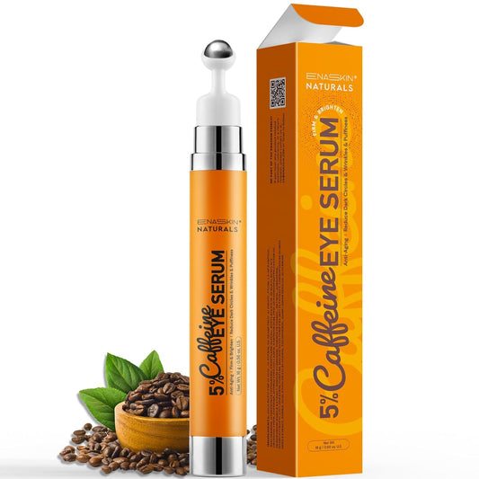 Under Eye Serum For Puffiness: Caffeine Under Eye Treetment Raducing Eye Begs and Derk Circles In 2 Week - Eye Wrinkles & Fine Lines Smoothing Cream for Late Nights, Overtime and Makeup Prep - 12 ML