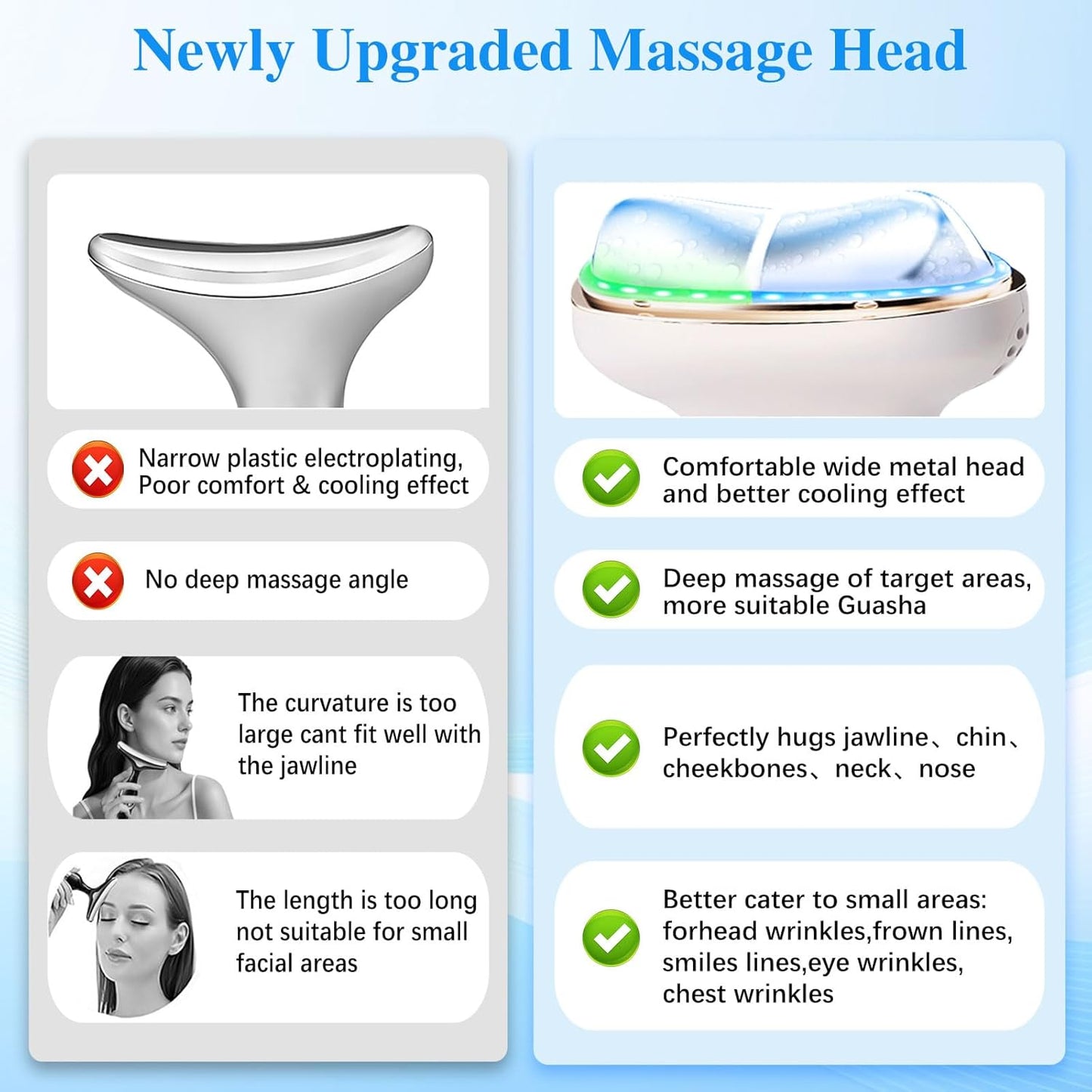 Cold Heat Facial Massager Red Light Therapy for Face Neck Eye Lifting Firming Depuffing,7-in-1 LED Facial Sculptor Skin Care,Cooling Electric gua sha Lift Device Reduce Forehead Frown Smile Line