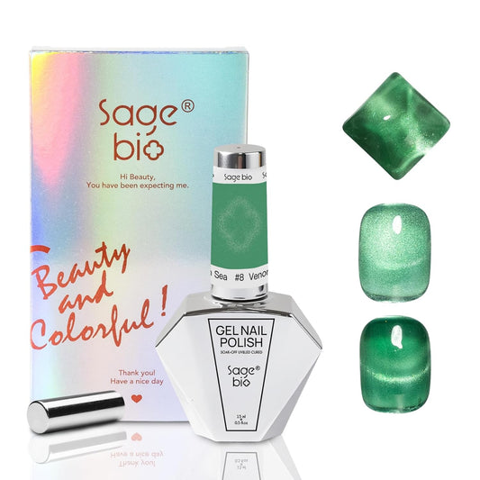 15ml Cat Eye Gel Nail Polish with Magnet Shimmer Glass Bead Effect 16 | alldaygood beauty