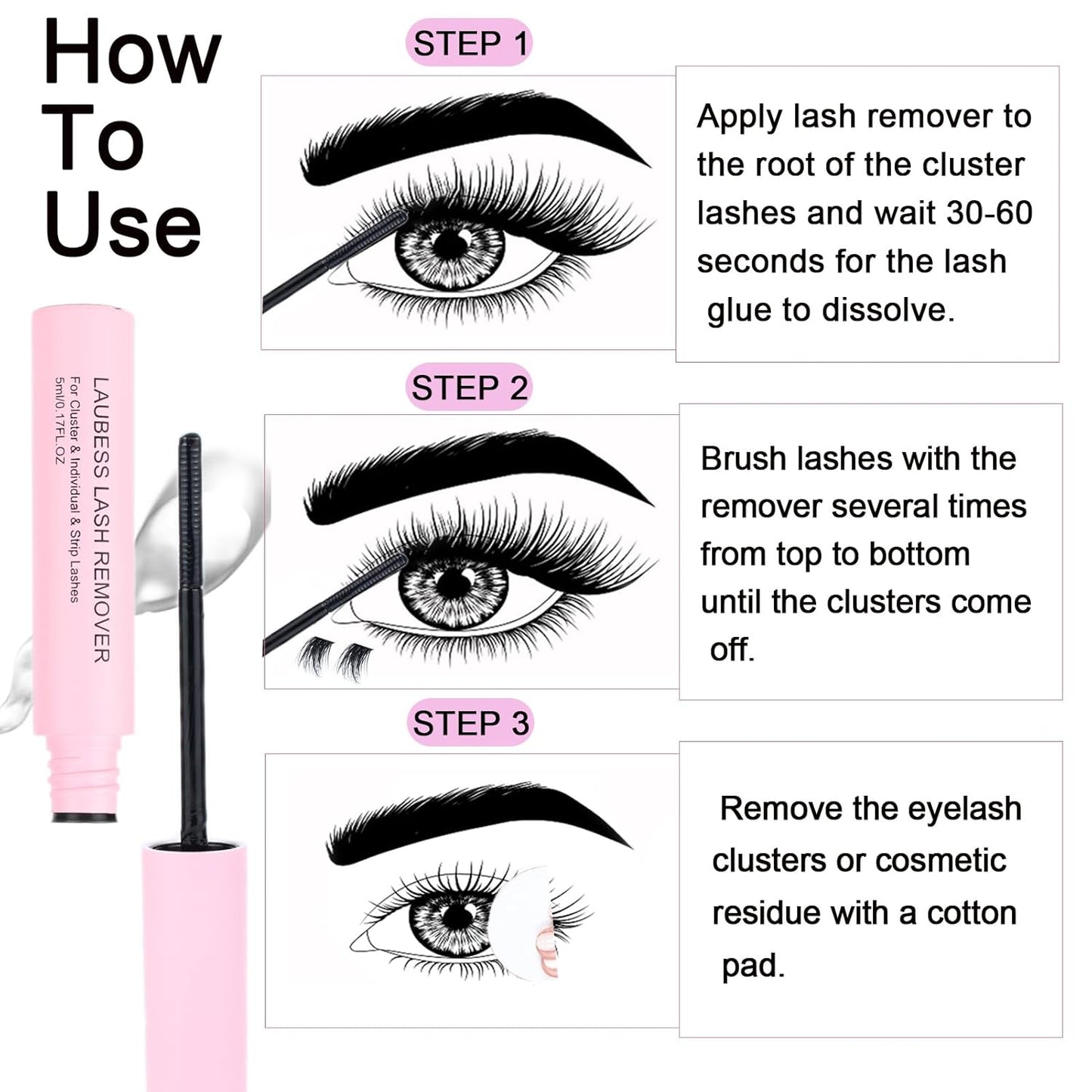 Lash Extension Kit LAUBESS Lash Clusters Kit Cluster Eyelash Extensions Kit Eyelash Clusters Lash Bond and Seal Waterproof Tweezers Brush Lash Glue Remover (Kit 20D-D-Mix9-16)