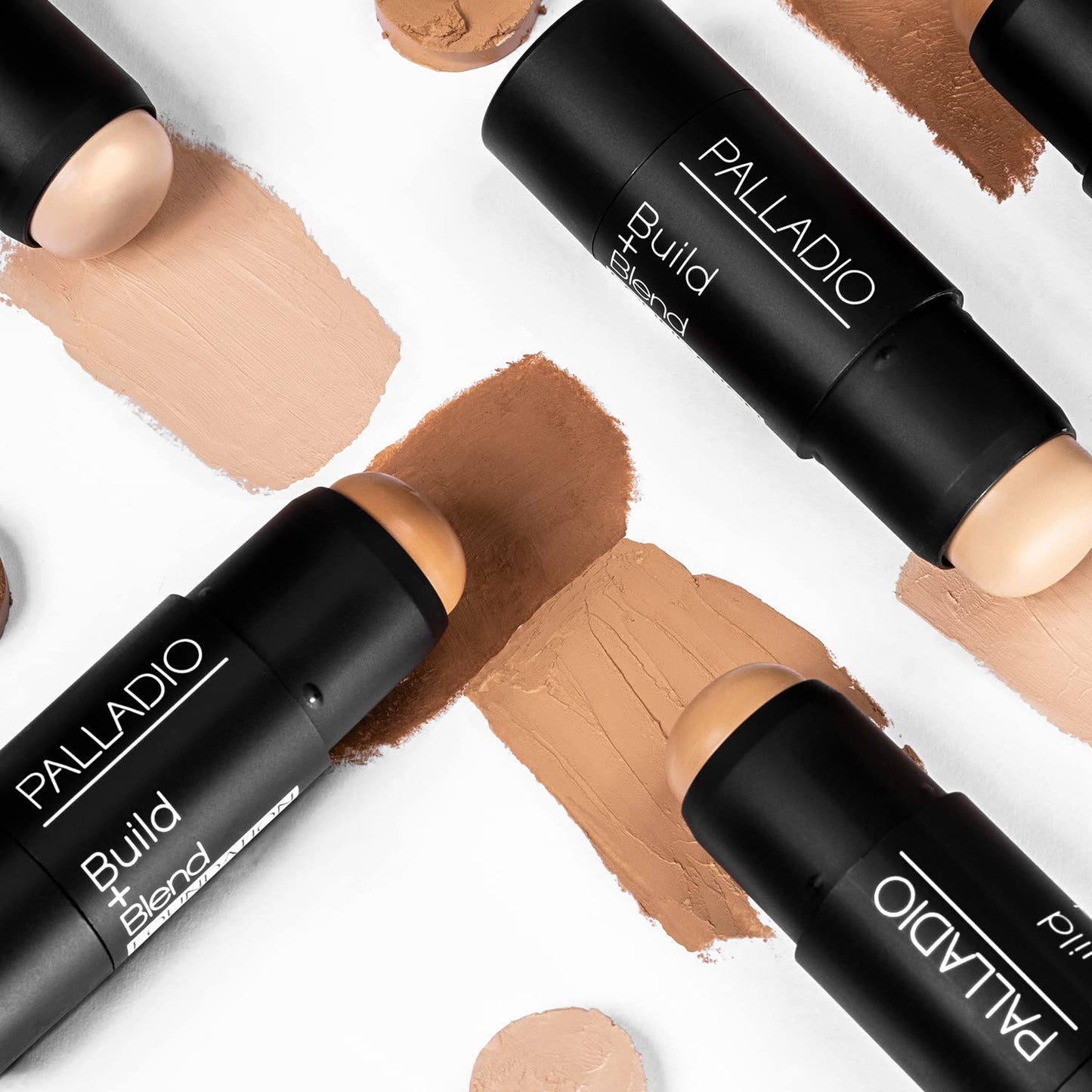 Palladio BUILD & BLEND Foundation Stick, Medium Coverage Buildable Contour Stick for Face, Ultra Blendable Creamy Formula for a Natural Shine Free Finish, Professional Makeup, 0.25 Ounce (Warm Brown)