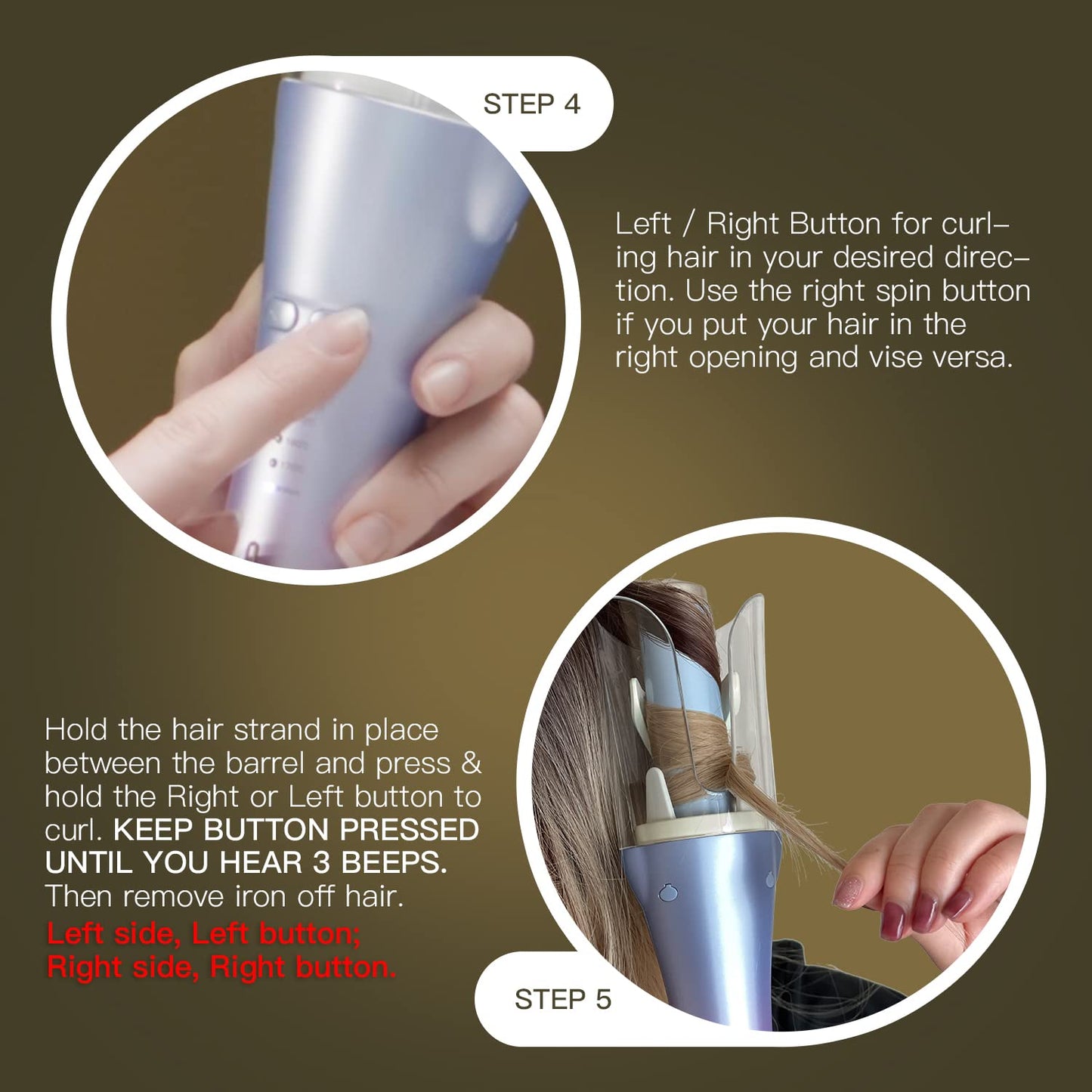 LENA Geniecurl Auto Hair Curler Ion Wrap Transparent Curling Wand with 1" Ceramic Ionic Barrel and Smart Anti-Stuck Sensor, Pro Styling Tool for Long and Medium Length Hair