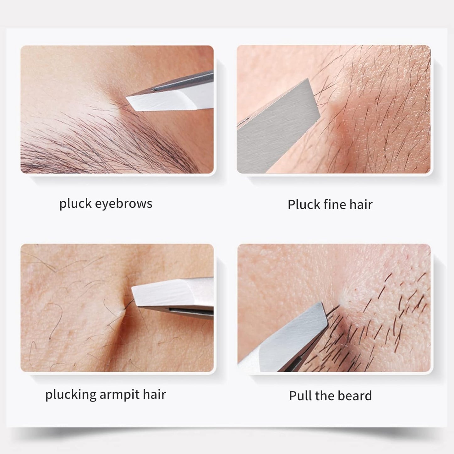 Eyebrow Hair Removal Tweezers, Slant Tweezer Handmade Professional Eyebrow Facial & Hair Remover Better closure Stainless Steel