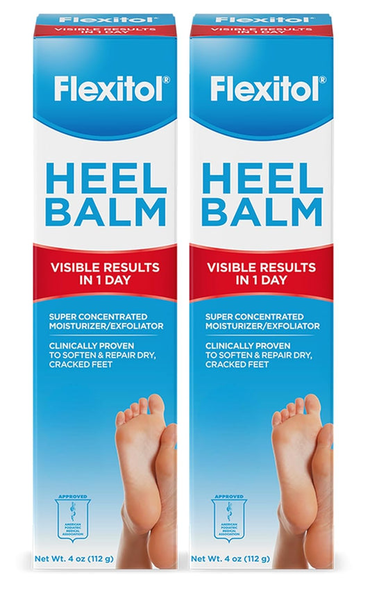 Flexitol Heel Balm, Rich Moisturizing & Exfoliating Foot Cream, 4 Oz Tube (Pack of 2) | alldaygood beauty