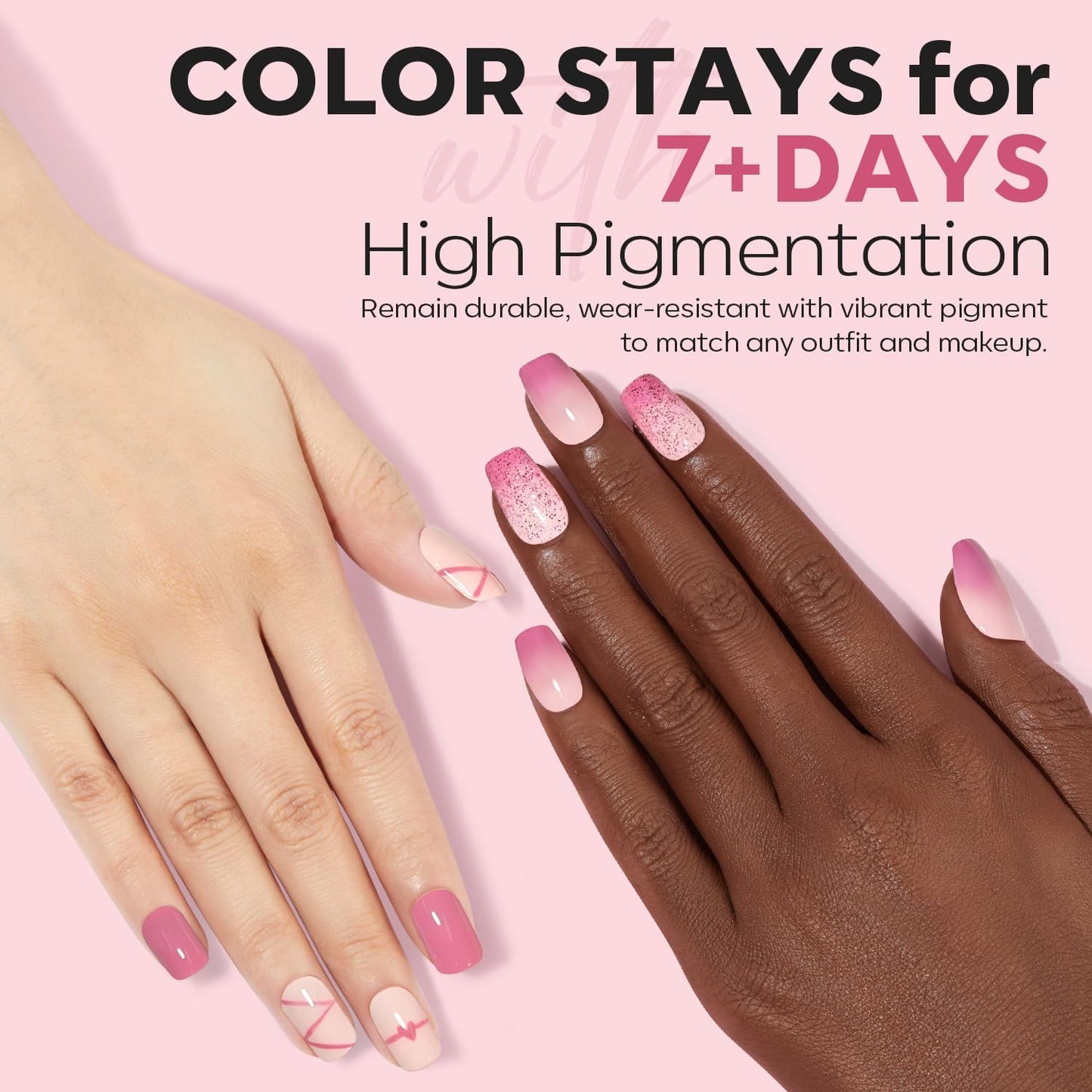 modelones Nail Polish Set 6 Colors, Milky White Pink Mini Nail Lacquer Kit Shimmer Nude Light Creamy Pink Glitter Violet Red Quick Dry Nail Art, DIY Home Travel Salon Manicure Gift for Women Girls