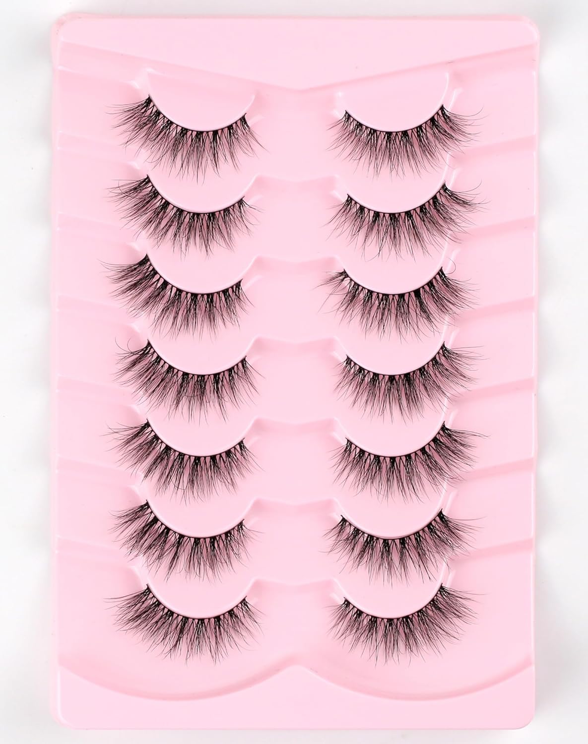 Eyelashes Natural Look Strip Lashes Wispy Natural Mink Lashes Volume Lash Fluffy Fake Eyelashes C Curl False Lashes Thick Eyelashes 7 Pairs